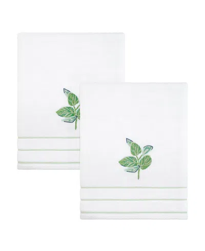 Nicole Miller Tropiluxe Cotton Bath Towel Set, 2-piece In White