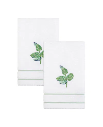 Nicole Miller Tropiluxe Cotton Fingertip Towel Set, 2-piece In Green