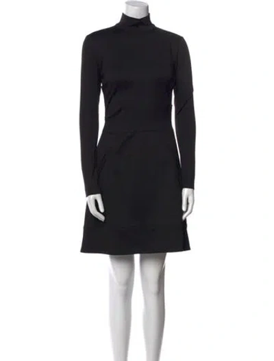 Pre-owned Nicole Miller Turtleneck Mini Dress In Black