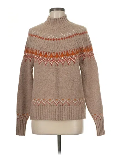 Pre-owned Nicole Miller Turtleneck Sweater In Brown