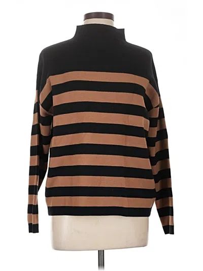 Pre-owned Nicole Miller Turtleneck Sweater In Brown