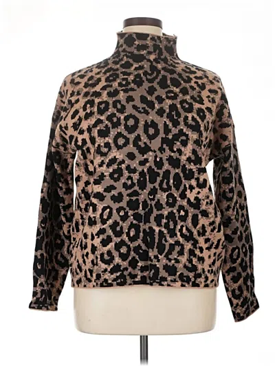Pre-owned Nicole Miller Turtleneck Sweater In Brown
