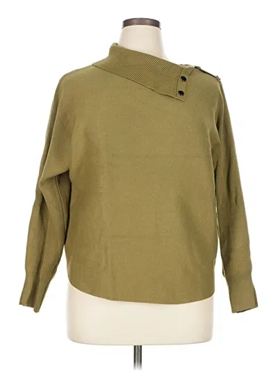 Pre-owned Nicole Miller Turtleneck Sweater In Green