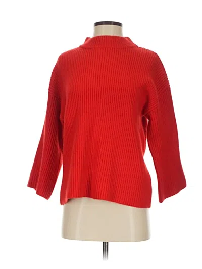Pre-owned Nicole Miller Turtleneck Sweater In Red