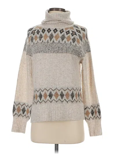 Pre-owned Nicole Miller Turtleneck Sweater In Silver