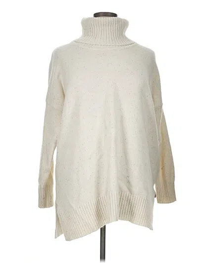 Pre-owned Nicole Miller Turtleneck Sweater In White