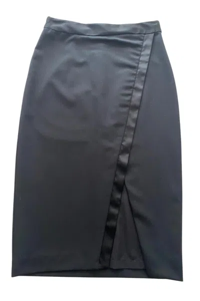 Nicole Miller Tuxedo Skirt In Black In Gray