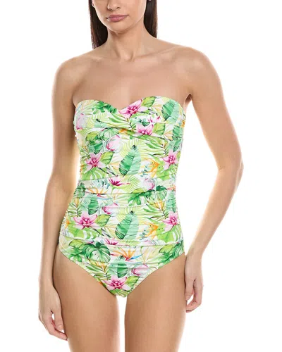 Nicole Miller Twist Front Ruched One-piece In Multi