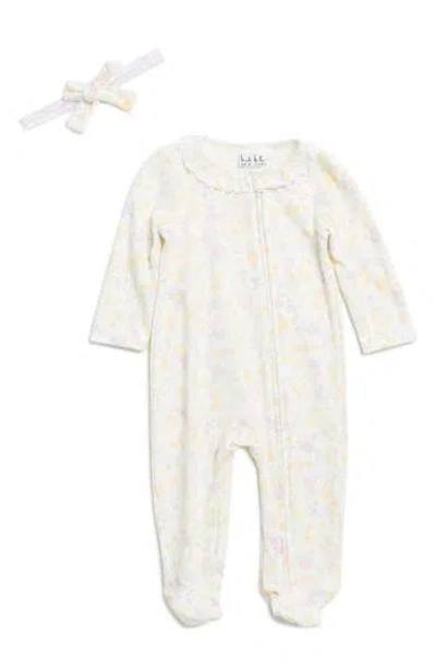 Nicole Miller Babies'  Two-piece Footie Set In Ivory
