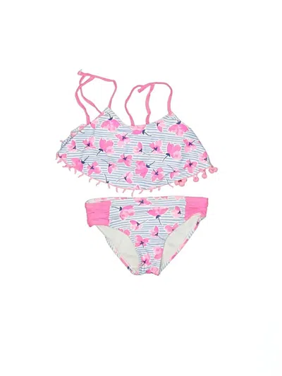 Pre-owned Nicole Miller Kids' Two Piece Swimsuit In Pink