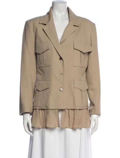 Pre-owned Nicole Miller Utility Jacket In Neutrals