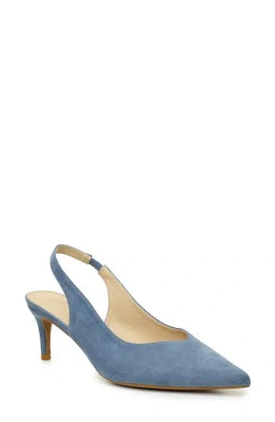 Nicole Miller V-cut Slingback Pump In Light Blue Suede