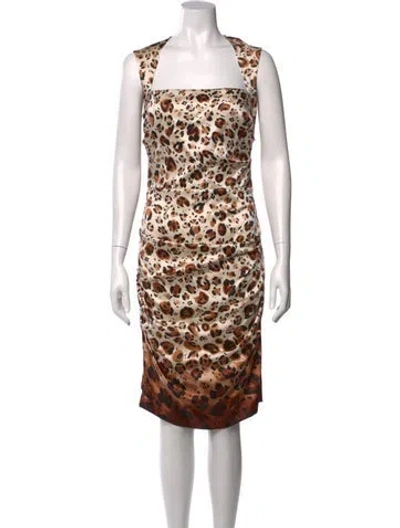 Pre-owned Nicole Miller Vintage Knee-length Dress In Neutral