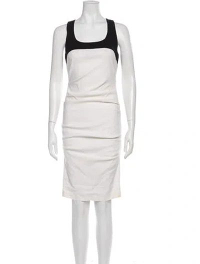 Pre-owned Nicole Miller Vintage Knee-length Dress In White
