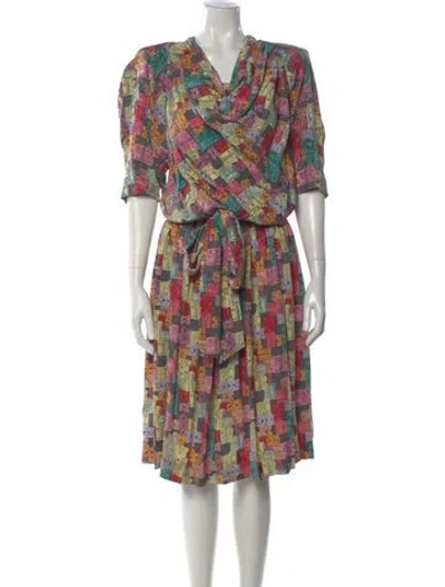 Pre-owned Nicole Miller Vintage Long Dress In Gray