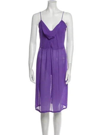 Pre-owned Nicole Miller Vintage Midi Length Dress In Purple