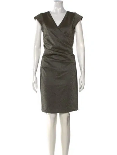 Pre-owned Nicole Miller V-neck Knee-length Dress
