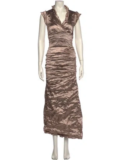 Pre-owned Nicole Miller V-neck Long Dress