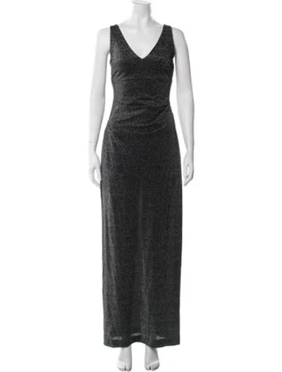 Pre-owned Nicole Miller V-neck Long Dress