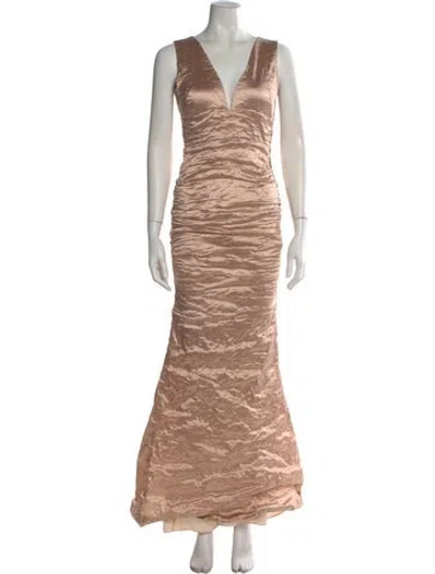 Pre-owned Nicole Miller V-neck Long Dress