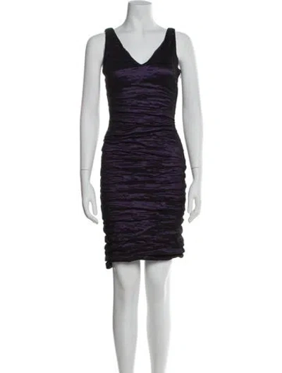 Pre-owned Nicole Miller V-neck Mini Dress