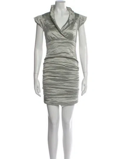 Pre-owned Nicole Miller V-neck Mini Dress