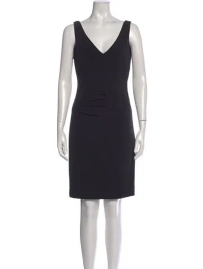 Pre-owned Nicole Miller V-neck Mini Dress In Black