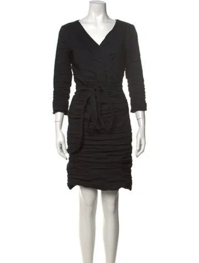 Pre-owned Nicole Miller V-neck Mini Dress In Multi