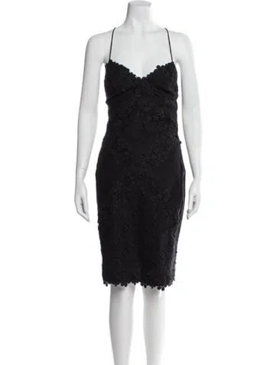 Pre-owned Nicole Miller V-neck Mini Dress W/ Tags In Black