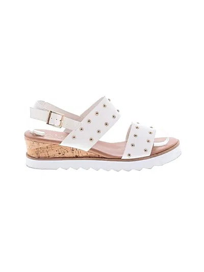 Pre-owned Nicole Miller Wedges In White