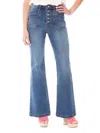 NICOLE MILLER WOMEN'S BUTTON FLY HIGH RISE FLARE JEANS