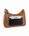 Nicole Miller Women's Crossbody Shoulder Bag With Coin Pouch In Tan In Multi