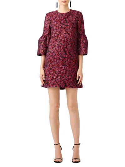 Nicole Miller Women's Floral Jacquard Mini Dress In Red