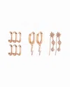 Nicole Miller Women's Motif Trio Earring Set In Gold In Gold
