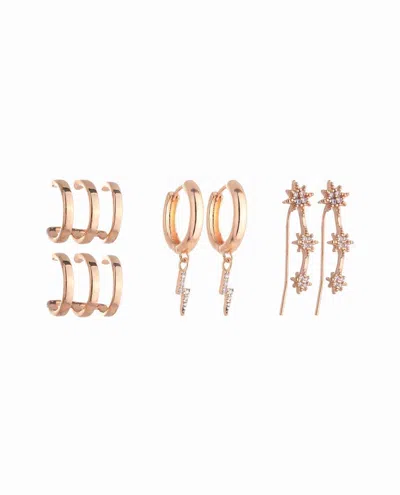 Nicole Miller Women's Motif Trio Earring Set In Gold