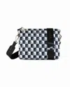 Nicole Miller Women's Nylon Crossbody Bag In Black And White Checkers