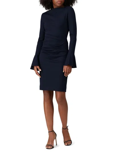 Nicole Miller Women's Solid Ruched Sheath Dress In Blue