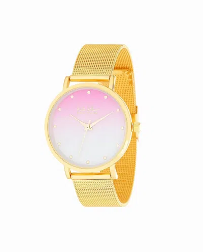 Nicole Miller Women's Stainless Steel Bracelet Watch - 35mm In Gold And Pink