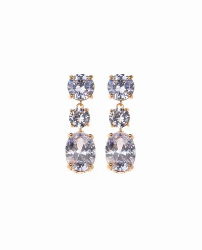 Nicole Miller Women's Three Stone Drop Earrings In Gold
