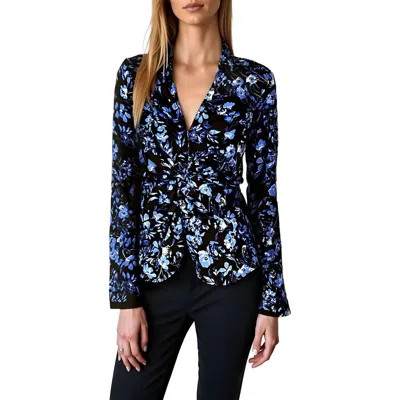 Nicole Miller Womens Collar Polyester Blouse