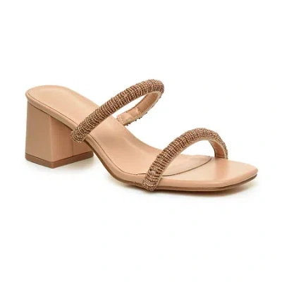 Nicole Miller Womens Heeled Sandals In Brown