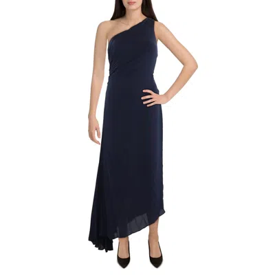 Nicole Miller Womens Pleated Polyester Cocktail And Party Dress In Blue