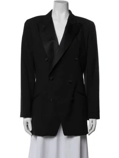 Pre-owned Nicole Miller Wool Blazer In Black