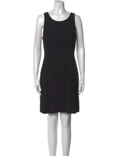 Pre-owned Nicole Miller Wool Mini Dress In Black