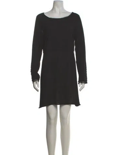 Pre-owned Nicole Miller Wool Mini Dress In Black