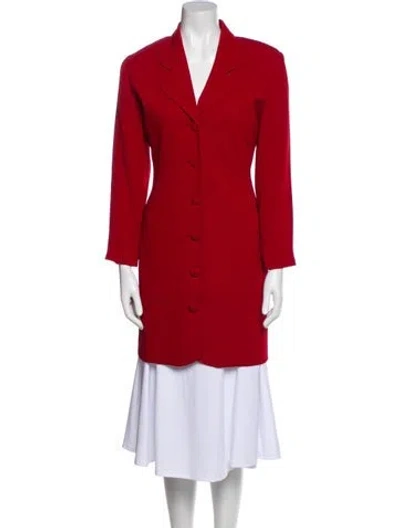 Pre-owned Nicole Miller Wool Peacoat In Red