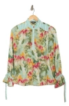 Nicole Miller Woven Button-up Shirt In Multi