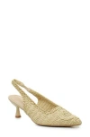 Nicole Miller Woven Raffia Slingback Pump In Gold