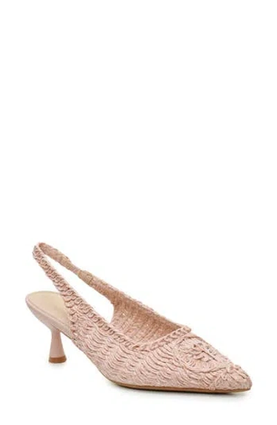Nicole Miller Woven Raffia Slingback Pump In Pink Raffia