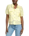 Nicole Miller Short Sleeve Lace Button-up Shirt